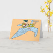 疑問に思宇宙船の女 カード (黄色い花)