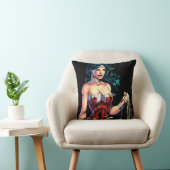 疑問に思岩の上に投げ縄を持つ女性 クッション (椅子)