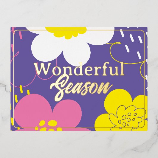 疑問に思挨拶 箔シーズンポストカード (正面)