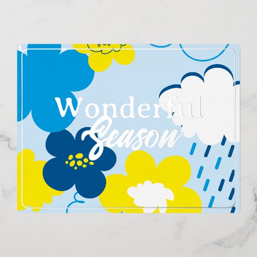 疑問に思挨拶 箔シーズンポストカード (正面)