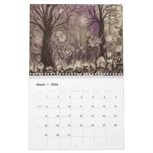 疑問に思木 カレンダー (3月 2026)