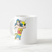 疑問に思袖女白熱［赤熱］光を放つ人 コーヒーマグカップ (正面左)