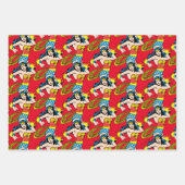 疑問に思袖女白熱［赤熱］光を放つ人 ラッピングペーパーシート (正面2)