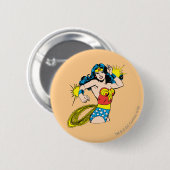 疑問に思袖女白熱［赤熱］光を放つ人 缶バッジ (正面&裏面)