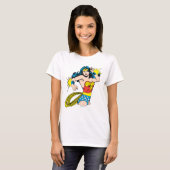 疑問に思袖女白熱［赤熱］光を放つ人 Tシャツ (正面フル)