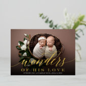 疑問に思 |ツインズホリデーフォイル誕生のお知らせ 箔シーズンカード (立ち正面)