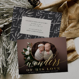 疑問に思 |ツインズホリデーフォイル誕生のお知らせ 箔シーズンカード