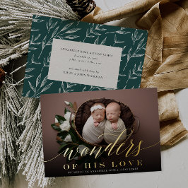 疑問に思 |ツインズホリデーフォイル誕生のお知らせ 箔シーズンカード