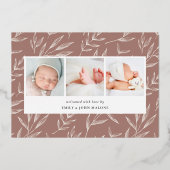 疑問に思 |ホイル誕生のお知らせ 箔シーズンカード (裏面)