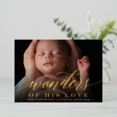 疑問に思 |ホイル誕生のお知らせ 箔シーズンカード (立ち正面)