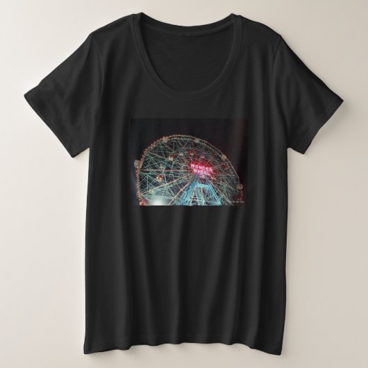 疑問に思「Wheel at Night」レディースPlusサイズTシャツ プラスサイズTシャツ (デザイン正面)