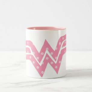 疑問に思Woman Pink フローラロゴ ツートーンマグカップ
