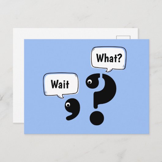疑問符とカンマ待ち何を? ポストカード (正面/裏面)