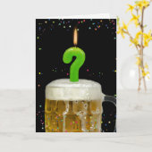 疑問符のバースデーキャンドル カード (黄色い花)