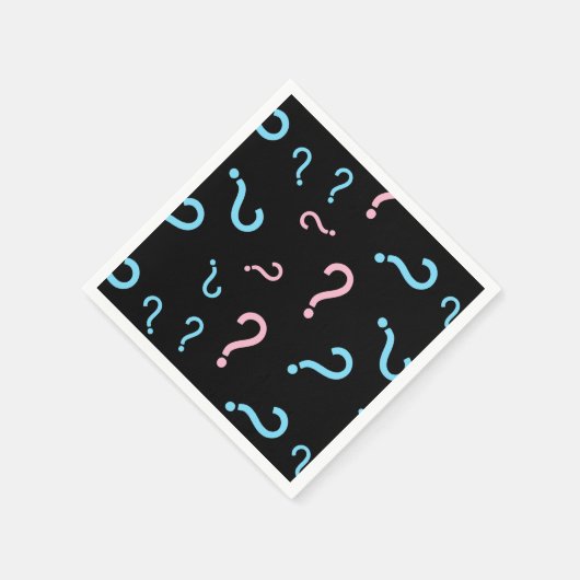 疑問符の性別が黒を表示 スタンダードカクテルナプキン (角)