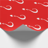 疑問符の折り返し紙 |赤またはカスタム色 ラッピングペーパー (角)