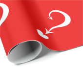 疑問符の折り返し紙 |赤またはカスタム色 ラッピングペーパー (ロールコーナー)