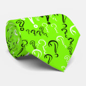 疑問符タイ – 白、黒、チャートルーズ ネクタイ (ロール)