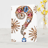 疑問符ヴィンテージ衣装ジュエリー注空白の意 カード (黄色い花)