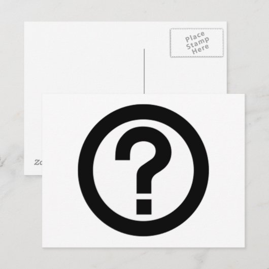 疑問符記号 ポストカード (正面/裏面)