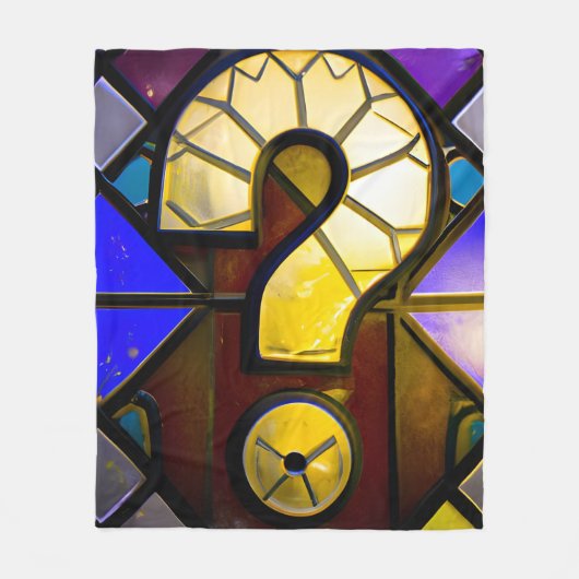 疑問符 フリースブランケット (正面)