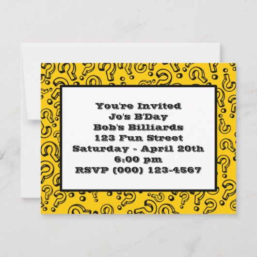 疑問符 招待状 (裏面)