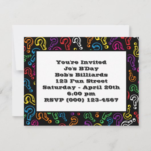 疑問符 招待状 (裏面)