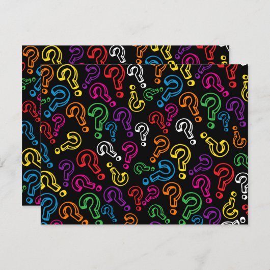 疑問符 招待状 (正面/裏面)