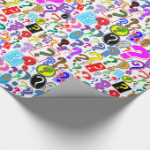 疑門符のおもしろいの鮮やかなパターン ラッピングペーパー (角)