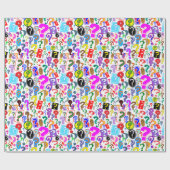 疑門符のおもしろいの鮮やかなパターン ラッピングペーパー (フラット)