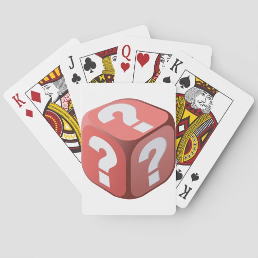 疑門符のトランプが付いているサイコロ トランプ (裏面)