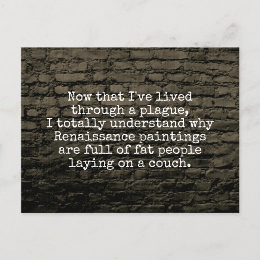 疫病のジョークを通して生きてきた ポストカード (正面)