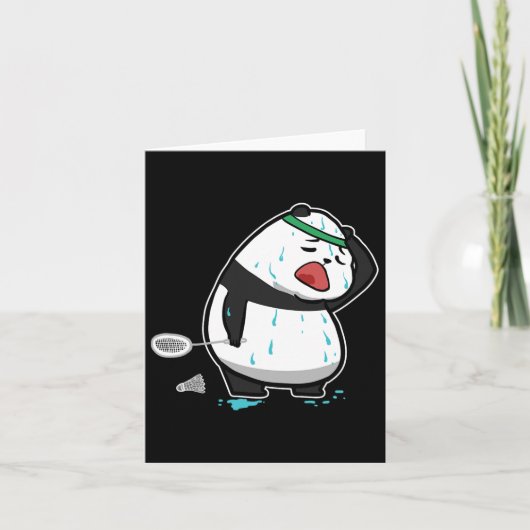 疲おもしろいれたパンダ遊のバドミントン カード (正面)