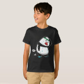 疲おもしろいれたパンダ遊のバドミントン Tシャツ (正面フル)