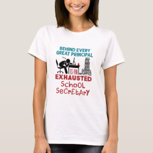 疲おもしろいれ果てた学校書記官の感謝 Tシャツ