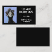 疲れさせたエミュー: 毛ビジネス: 悪い毛の日 名刺 (正面/裏面)