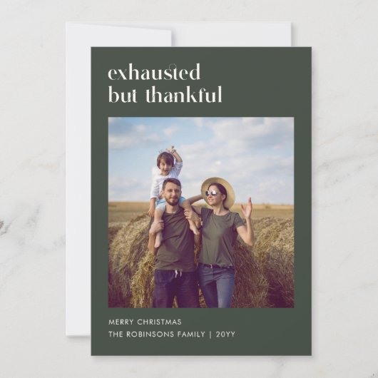 疲れたが感謝の写真おもしろいのクリスマス シーズンカード (正面)