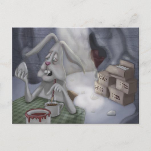 疲れたイースターバニー シーズンポストカード (正面)