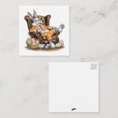 疲れたイースターバニー（ポストカード風）グリーティング ノートカード (正面/裏面)