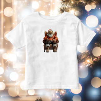 疲れたサンタトドラーティー トドラーTシャツ