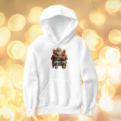 疲れたサンタボーイフード付きスウェットシャツ