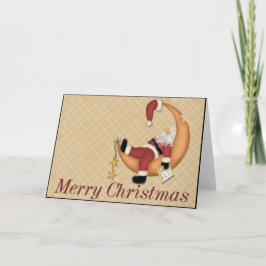 疲れたサンタメリークリスマスグリーティングカード シーズンカード