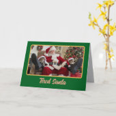 疲れたサンタ カード (黄色い花)