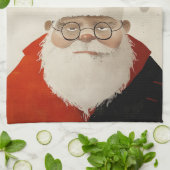 疲れたサンタ キッチンタオル (折り畳み)