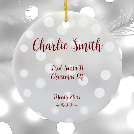 疲れたサンタIIクリスマス小妖精や小人セラミックオーナメント セラミックオーナメント