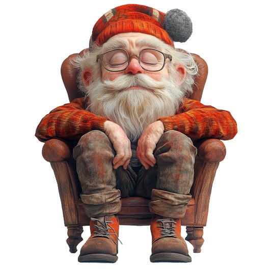 疲れたサンタIIクリスマス小妖精や小人セラミックオーナメント セラミックオーナメント