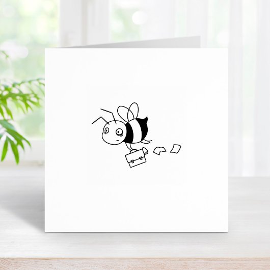 疲れたストレスのあるワーカービー保持ブリーフケース2 ラバースタンプ