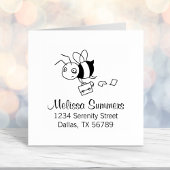 疲れたストレスを抱えたワーカービーがブリーフカスアドレスを保持 セルフインキングスタンプ