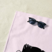 疲れたバレリパーソナライズされたナw名前ピンク ビーチタオル (インサイチュ)