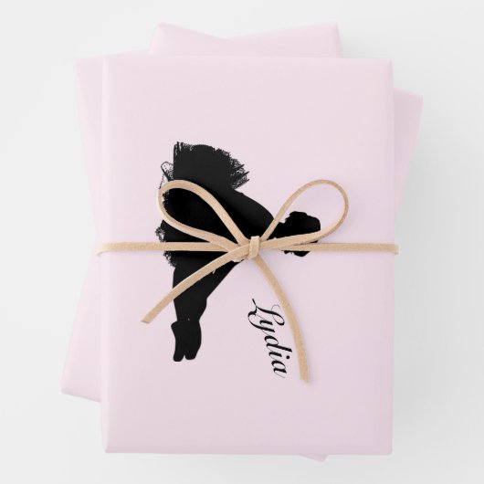 疲れたバレリパーソナライズされたナw名前ピンク ラッピングペーパーシート (インサイチュ)